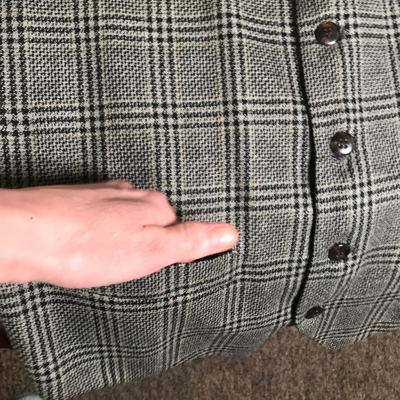 Moores Plaid Tweed Vest Men’s Size M – Grey Check Button Front Lined - Picture 11 of 14